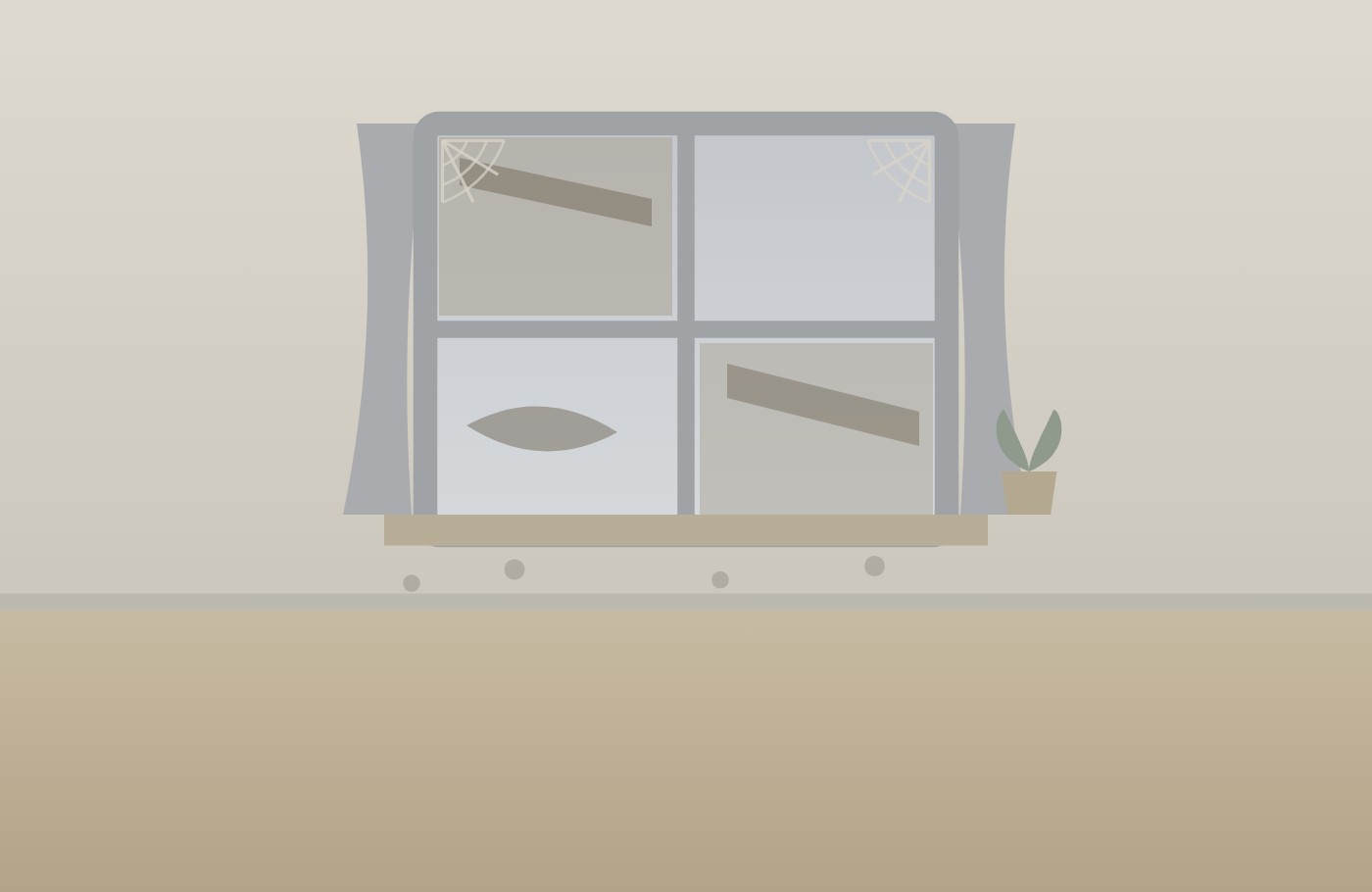 Fenster- & Glasreinigung – vorher
